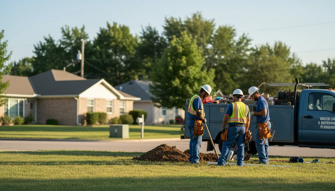 Residential water line and bathroom plumbing service in Glenville, PA